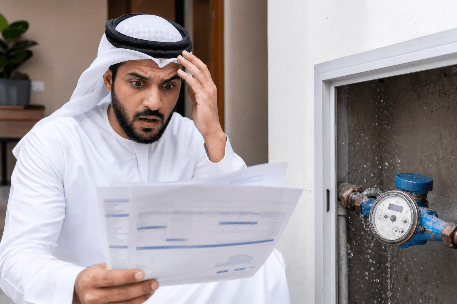حل ارتفاع فاتورة المياه وكشف سبب الاستهلاك المرتفع